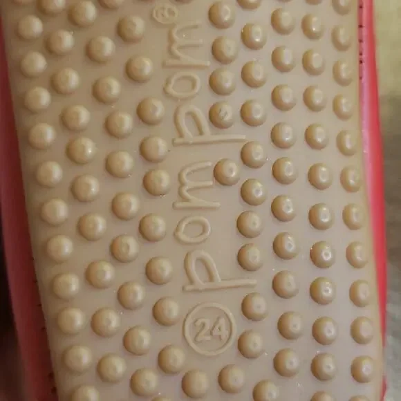 Pom Pom Beginners 6 Scallops Red Baby Leather Size 23 Danish Design Soft Durable - Picture 7 of 9